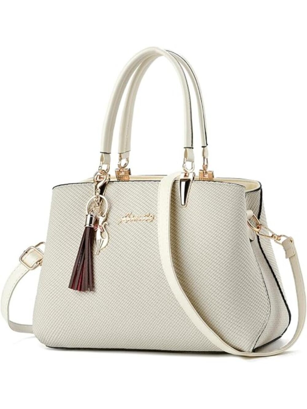 Women's 1-cream Grey Bw Shoulder Bag Ladies Satchel Messenger Tote Bag Purses